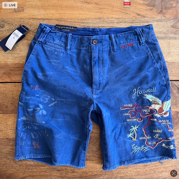 POLO RALPH LAUREN STRAIGHT FIT EMBROIDERED SHORT - Picture 1 of 4